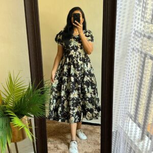 Black anarkali stylish gown for women and girls