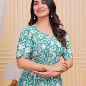 sky blue flower stylish gown for women and girls