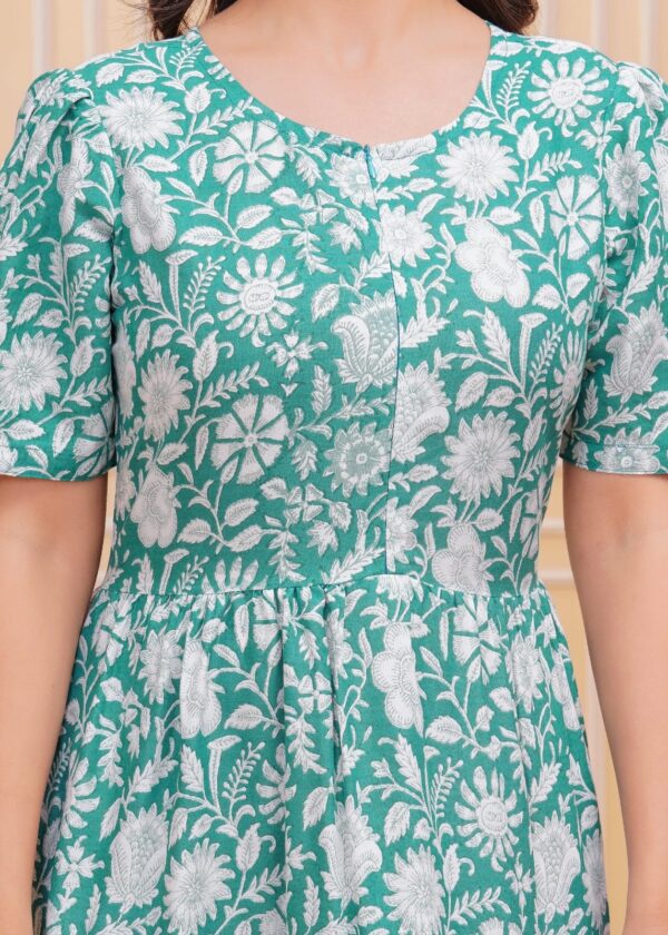 sky blue flower stylish gown for women and girls - Image 4